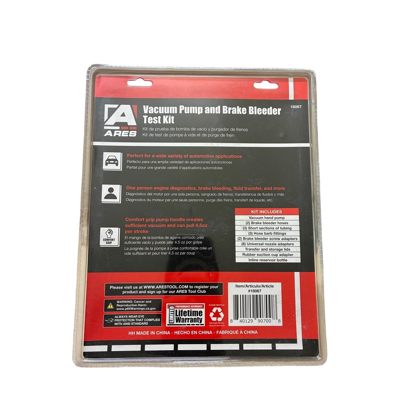 Ares Vacuum Pump And Brake Bleeder Test Kit