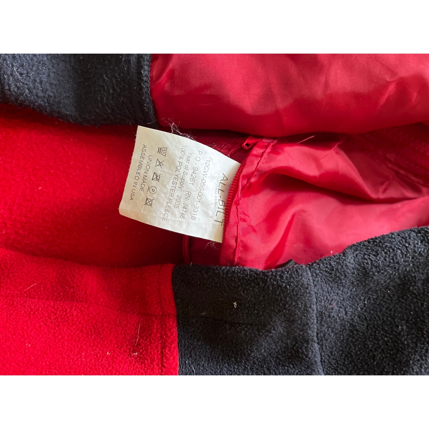 DHL Delivery Red Black Yellow Full Zip Fleece Long Sleeve size XL-XXL