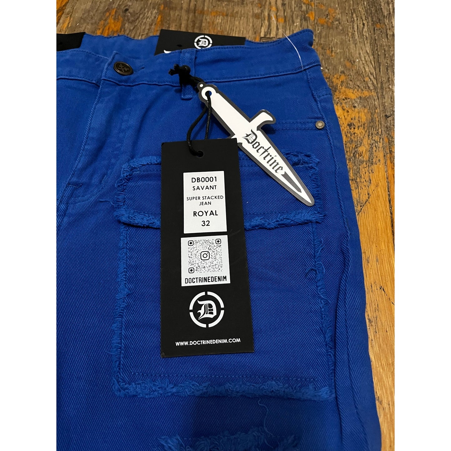 Doctrine Savant Royal Blue Superstack Men’s Jean’s Size 32