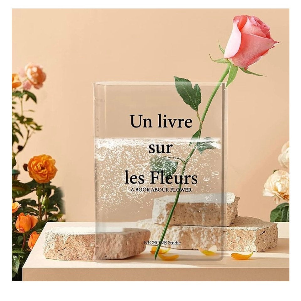 Vases Clear Book Vase Acrylic Artistic Cultural Flavor Decorative Book