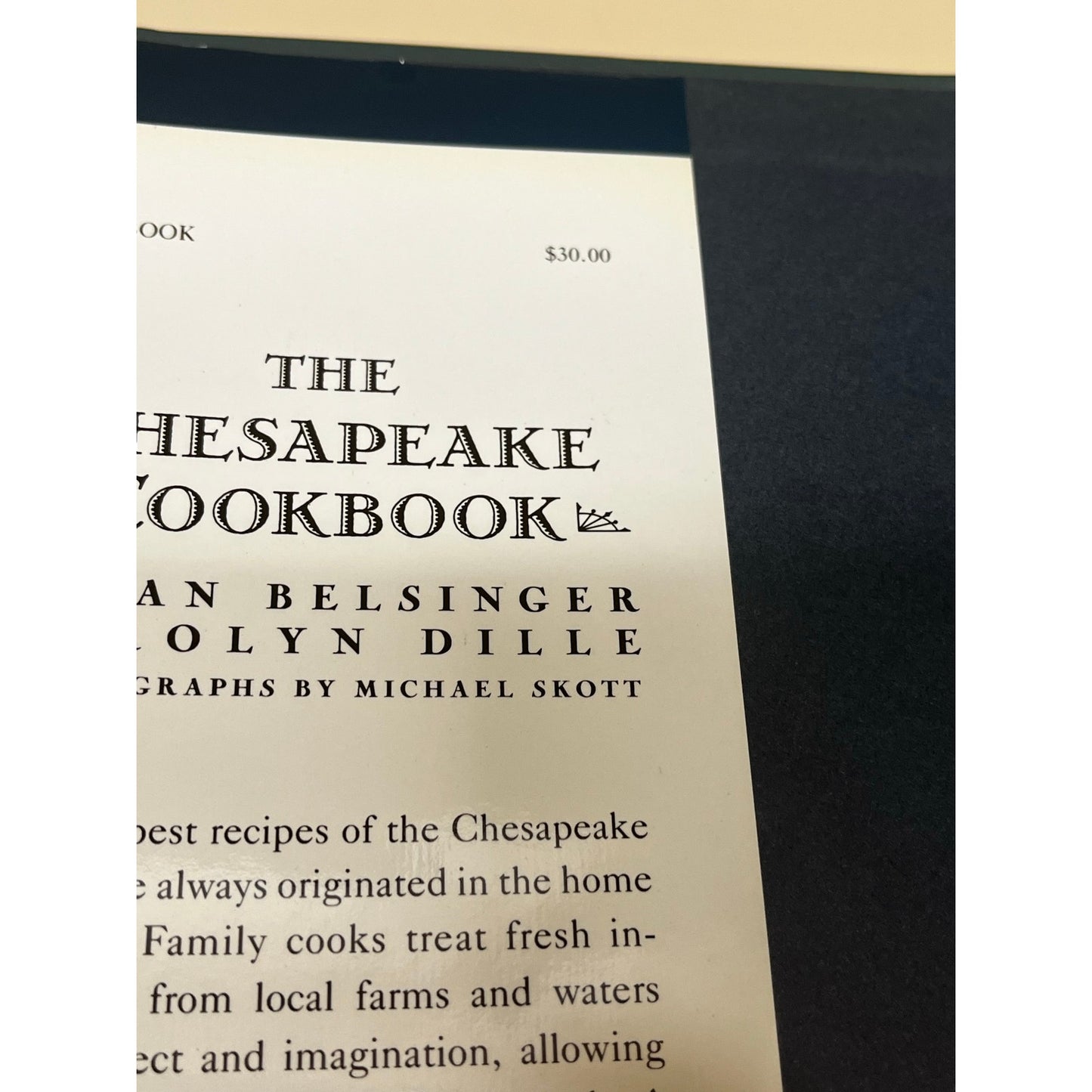 The Chesapeake Cookbook Susan Belsing Hardcover Book