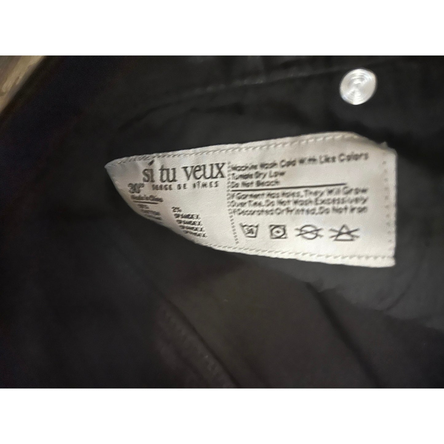 Si Tu Veux Gordon Jean Black Wax Size 30