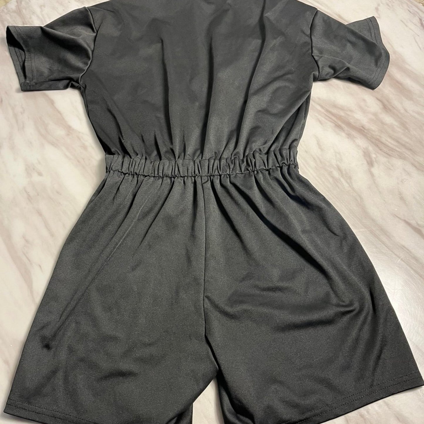 Short Jumpsuits for Women Buttoned Front Pocket Patched Shirt Jumpsuit Romper