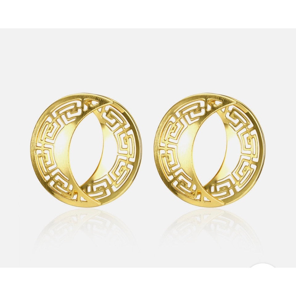 Yellow Gold Plated Earrings Chandelier Latch Back Clasp L622