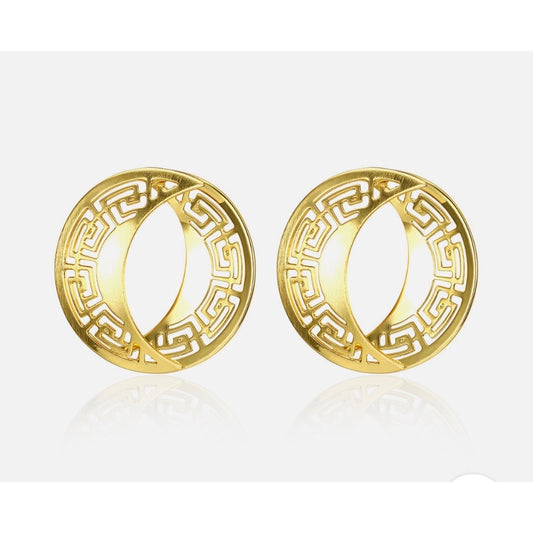 Yellow Gold Plated Earrings Chandelier Latch Back Clasp L622