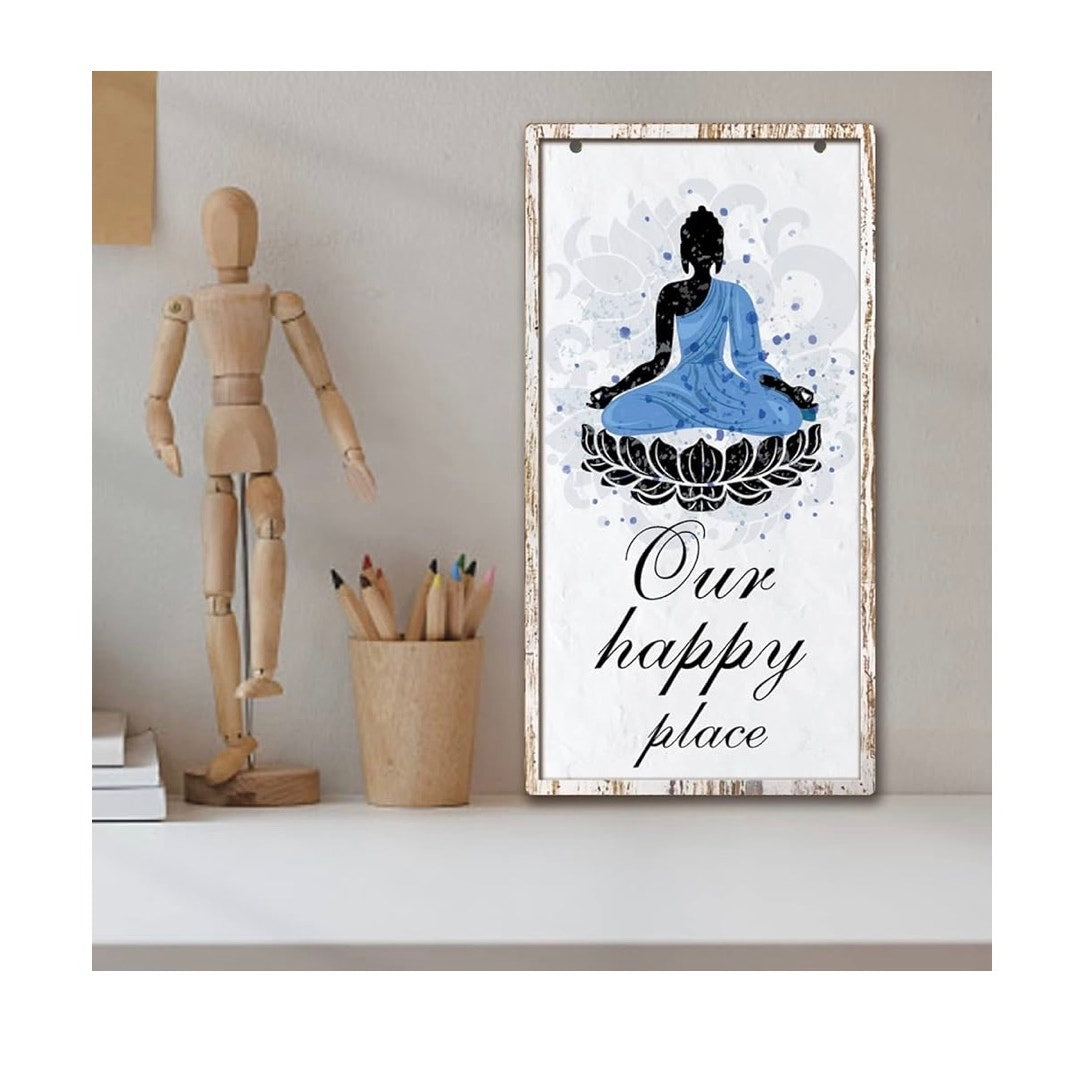 Buddha Figure Wooden Signs, Hanging Signs Plaques Buddhist Decor wood wall art