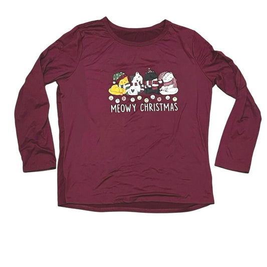 Merry Christmas burgundy long sleeve Size X-Large