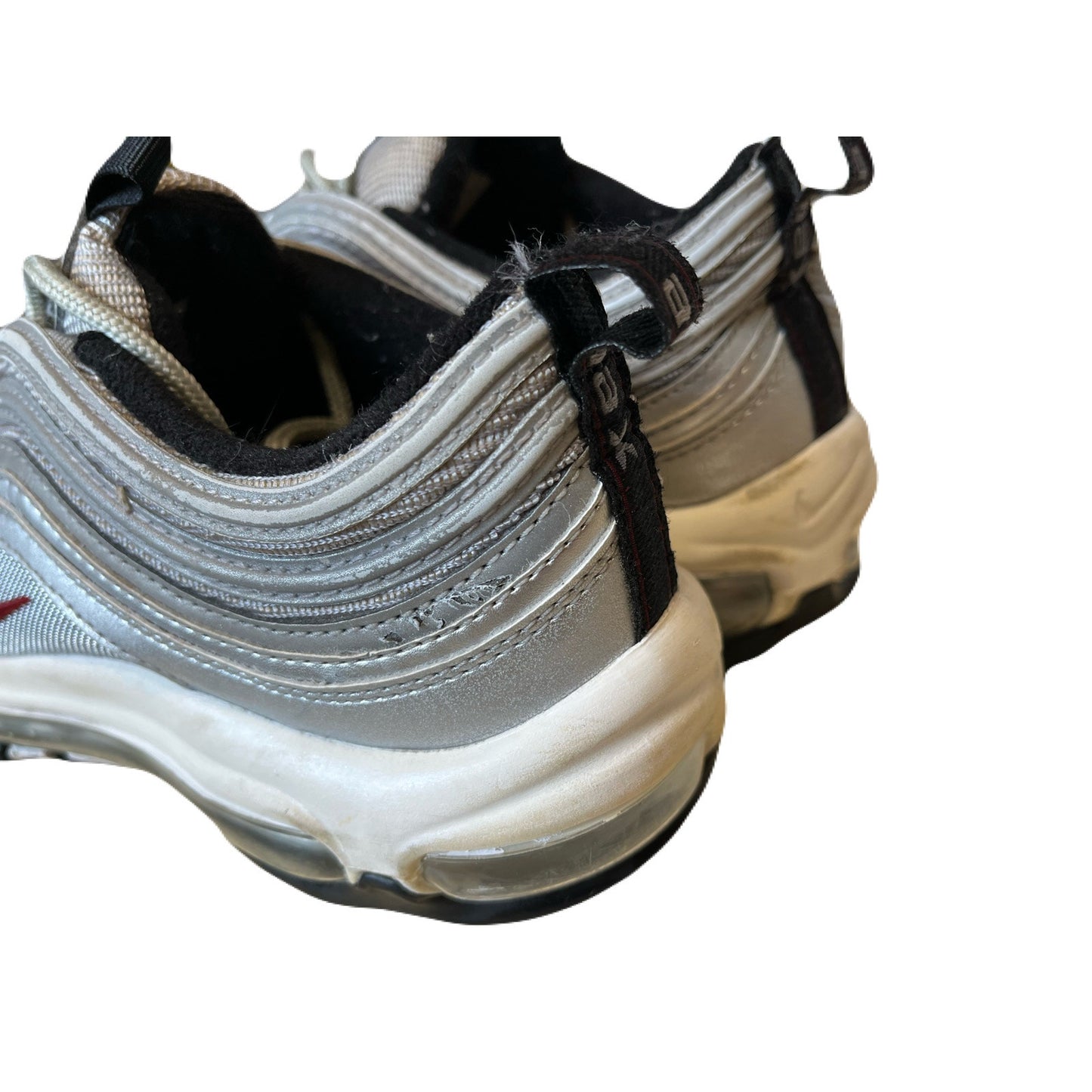 The Nike Air Max 97 GS with style code 918890-001 silver bullet For Kids Size 7Y