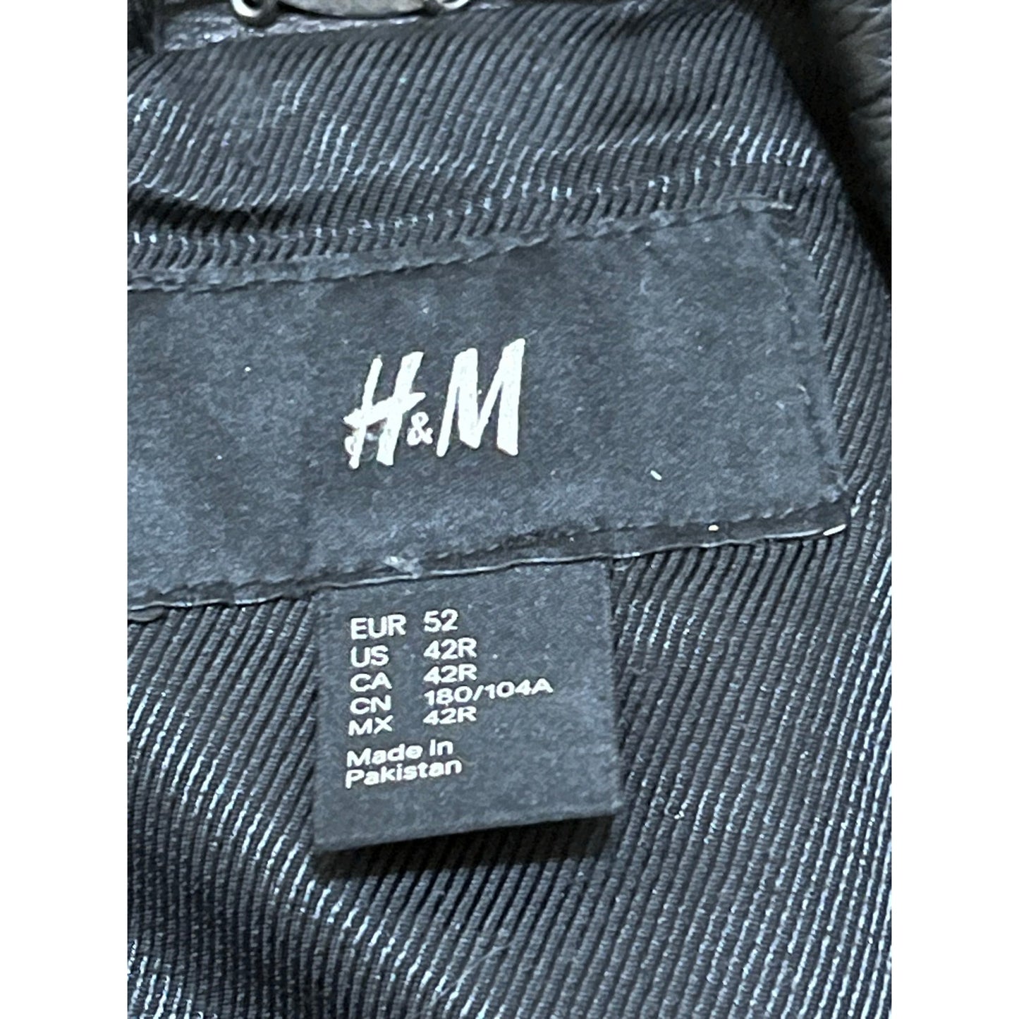 H & M Women’s Black Biker Leather Heavy Jacket Size 42R/ Large