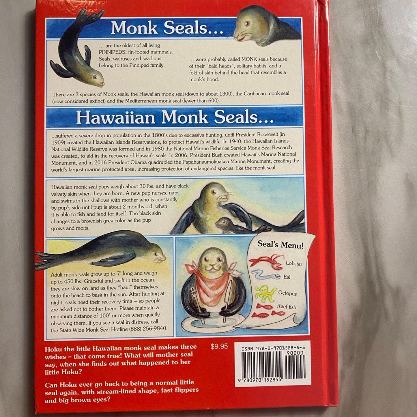 Hoku the seal three wishes hard cover book