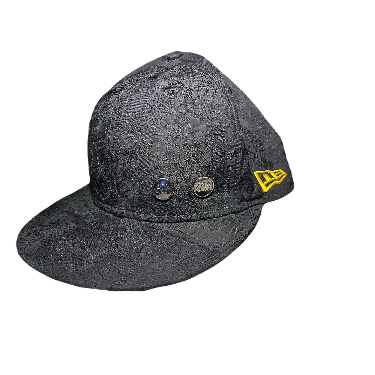 New Era & 686 Black & Yellow Hat Size 7 5/8 New