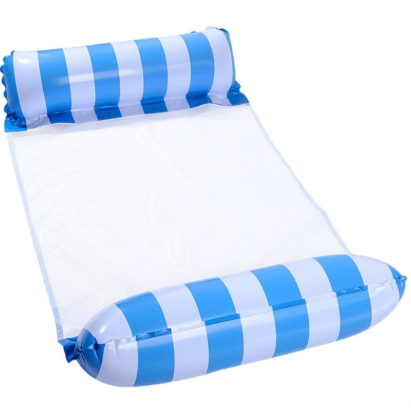 Blue Pool Floaties for Adults - Inflatable Pool Float & Water Hammock