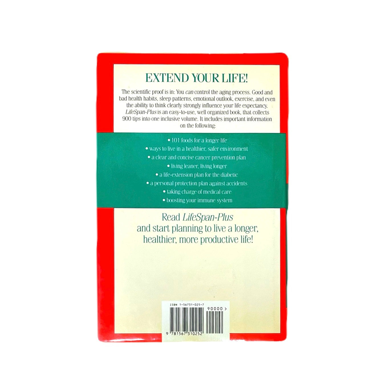 LifeSpan-Plus: 900 Techniques To Live Longer 1993,Hardcover book