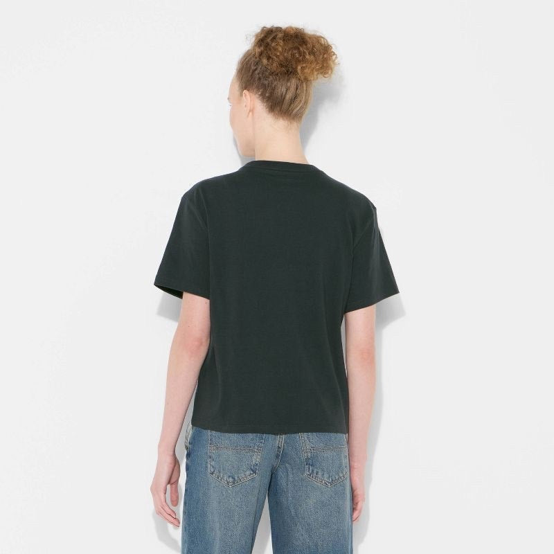Women's Short Sleeve Crewneck Graphic T-Shirt - Wild Fable Hematite Letters