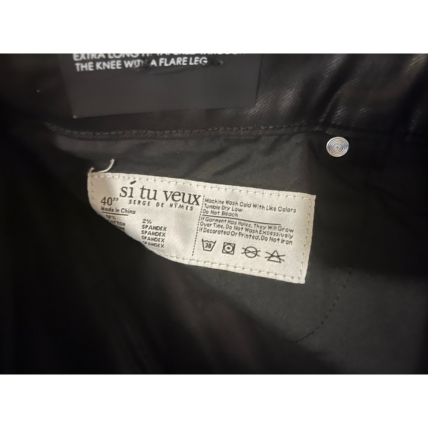 Si Tu Veux Gordon Jean Black Wax Size 40