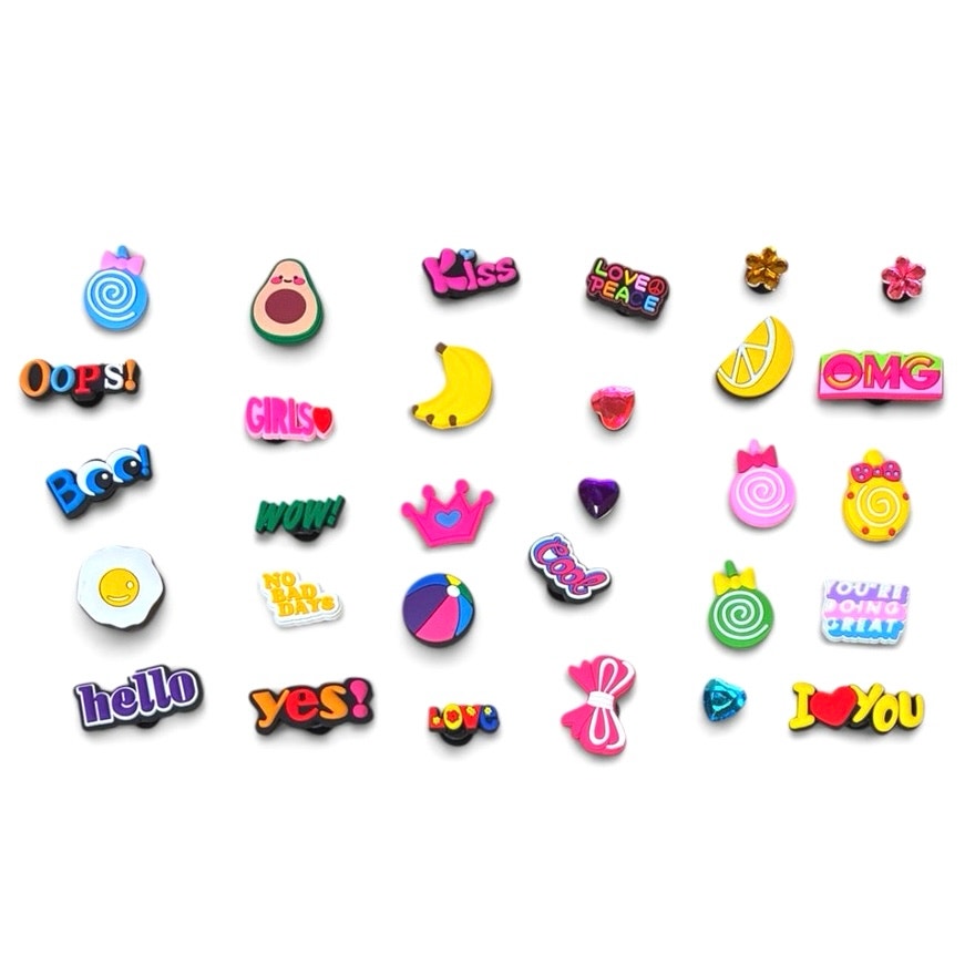 Crocs Shoe Charms Lot of 30 Jibbitz Charms Several Kinds and Variety