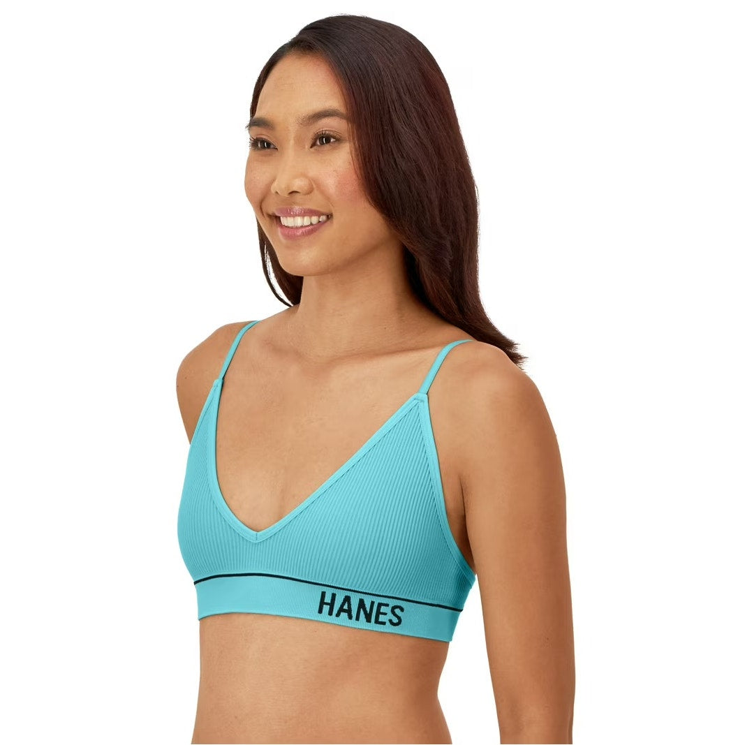 Hanes Originals Women's Rib Triangle Bra Size Large