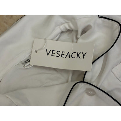 Veseacky 100% Cotton Soft PJs For Big Girls Boys Classic Childrens Pajamas White