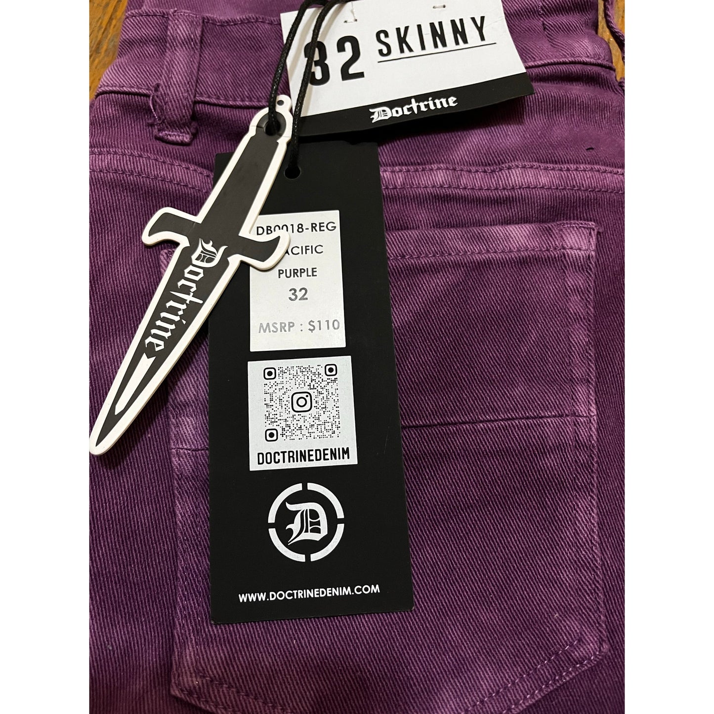 Doctrine Pacific Purple Superstack Men’s Jean’s Size 32