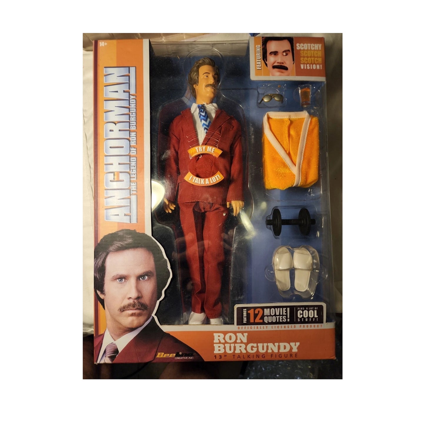 Anchorman Ron Burgundy 13" Talking Figure by Beeline Creative INC 2013 NIB