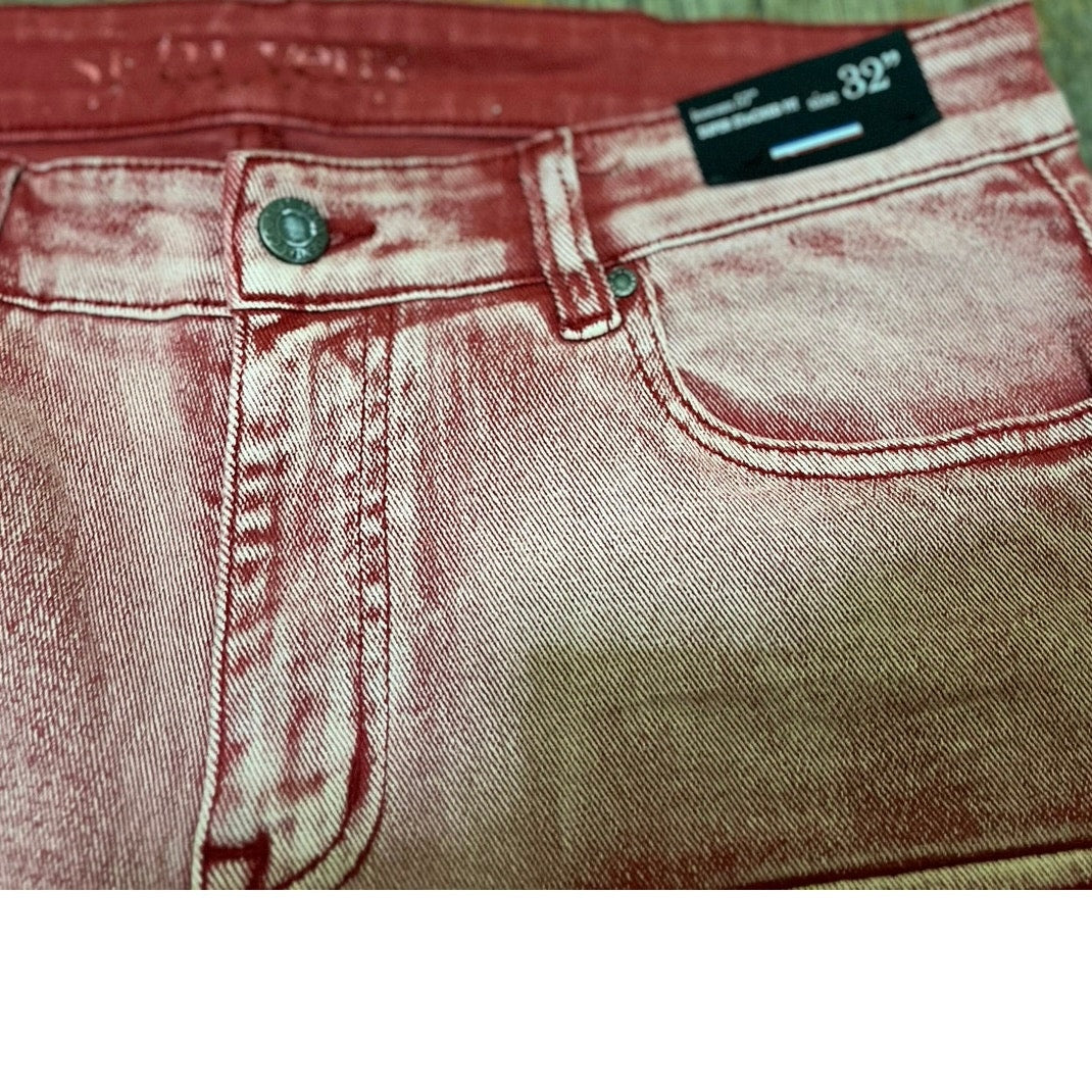 Si Tu Veux Men’s Superstack Red Jean’s Size 32