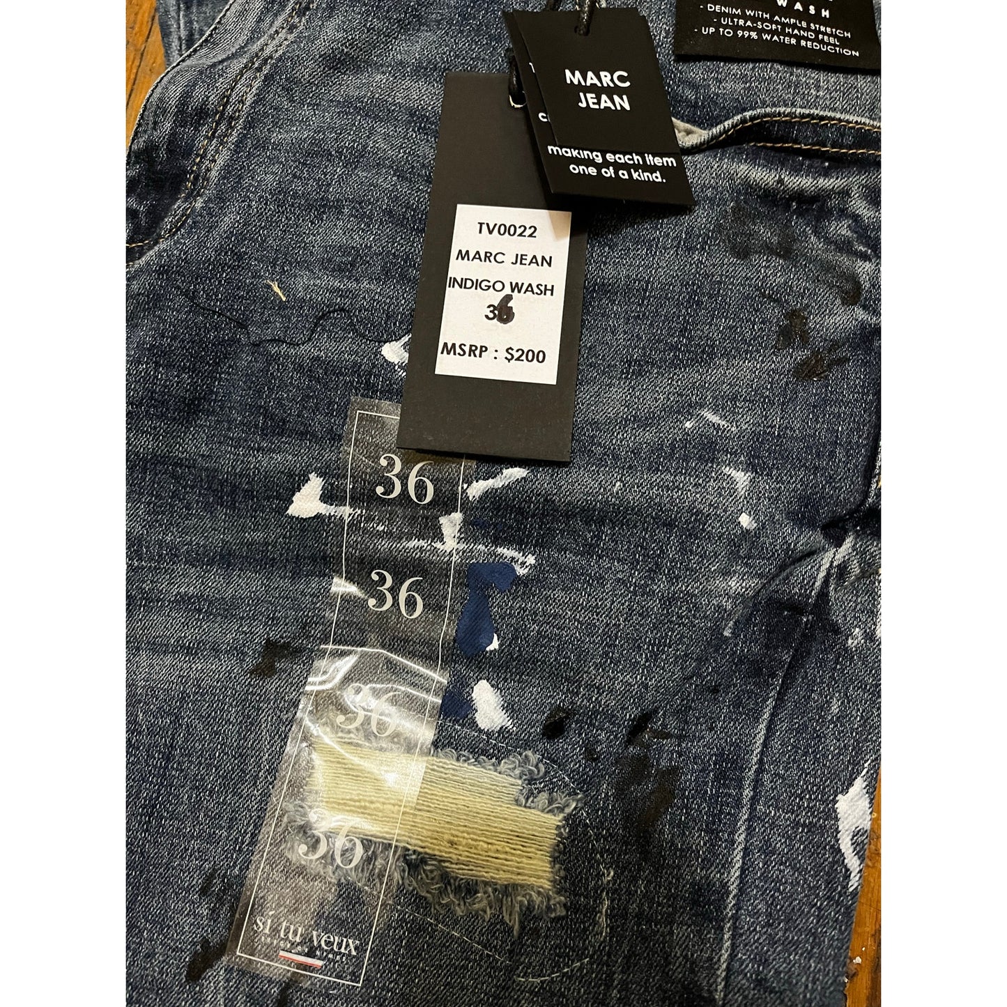 Si Tu Veux Marc Jean’s Indigo Wash Size 36 Men’s Superstack