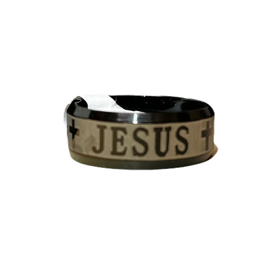 Jesus Black Stainless Steel Size 18 With Tags