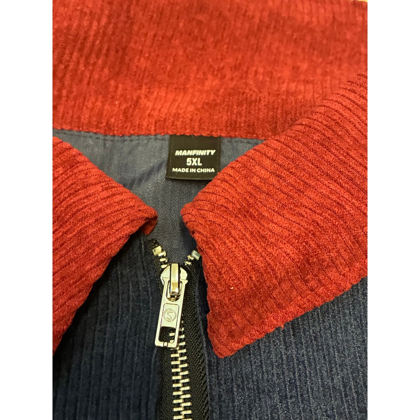 Manfinity Progress Men’s Navy & Burgundy Sweater Size 5XL