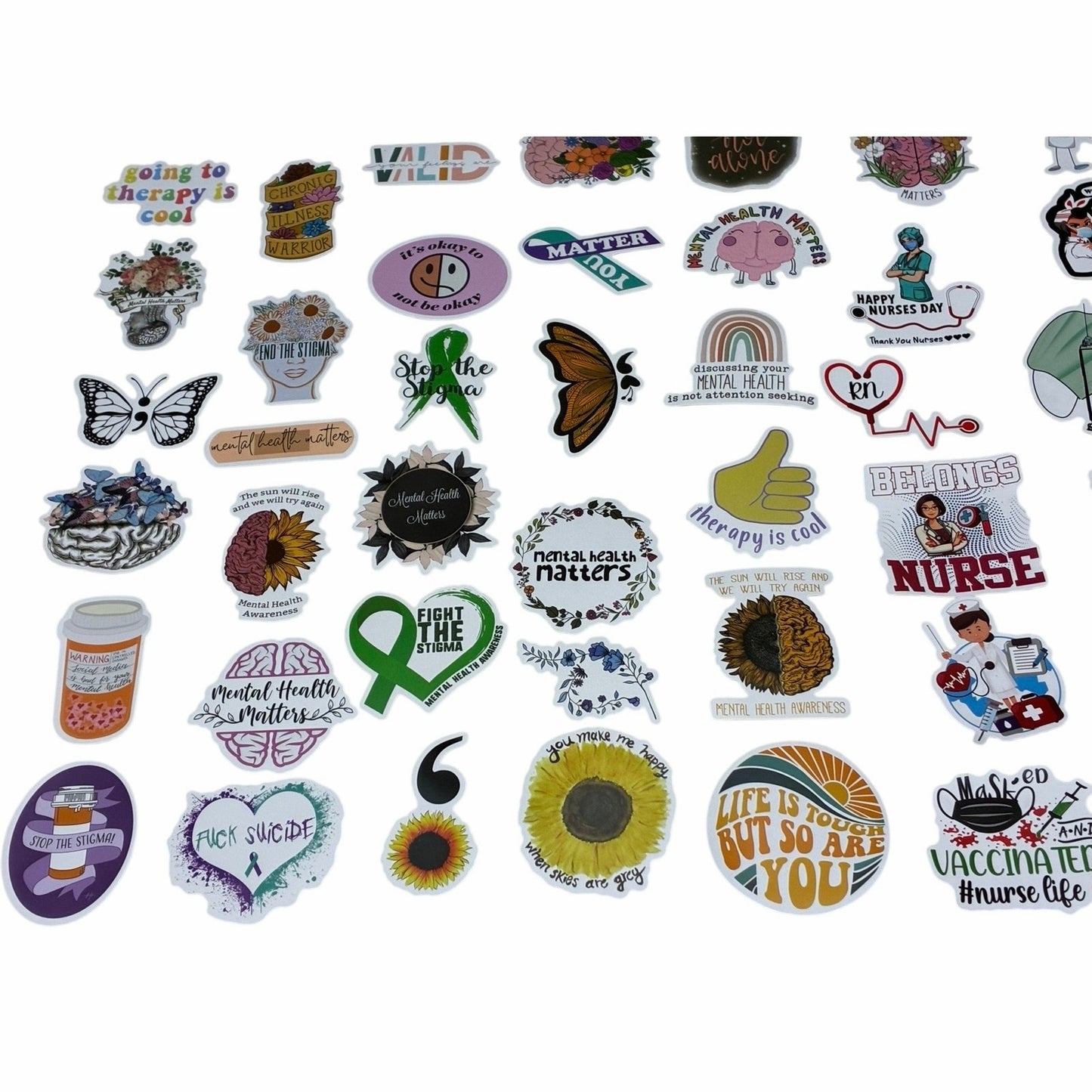 100 Piece Mental Health Nurse Stickers