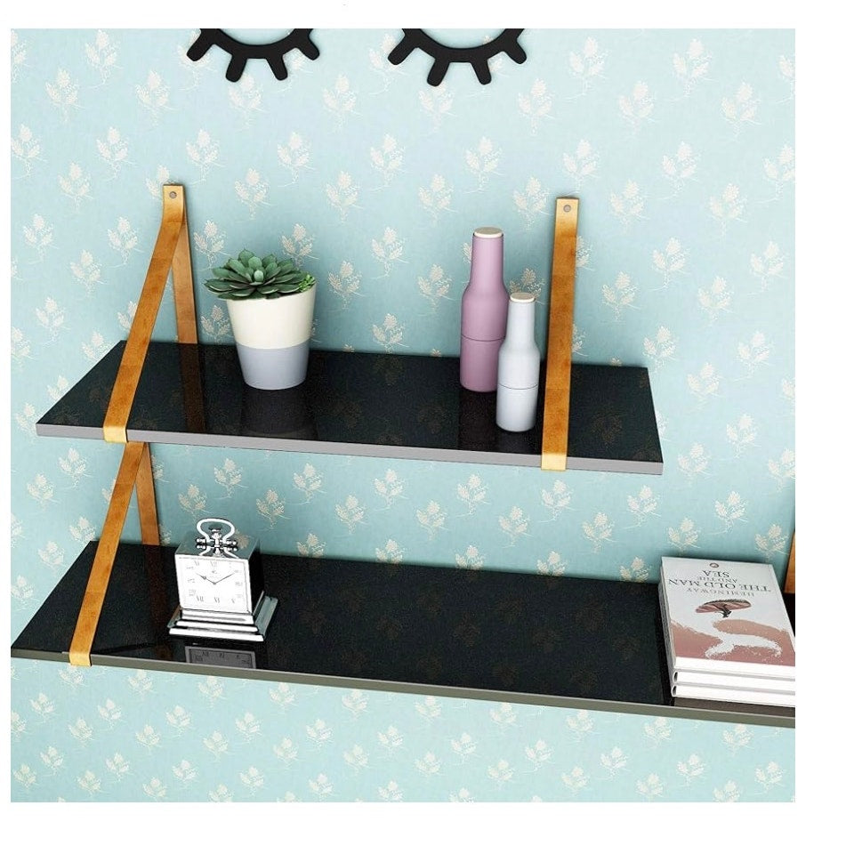 VEELIKE Glossy Black Contact Paper for Countertops Black Peel & Stick Wallpaper