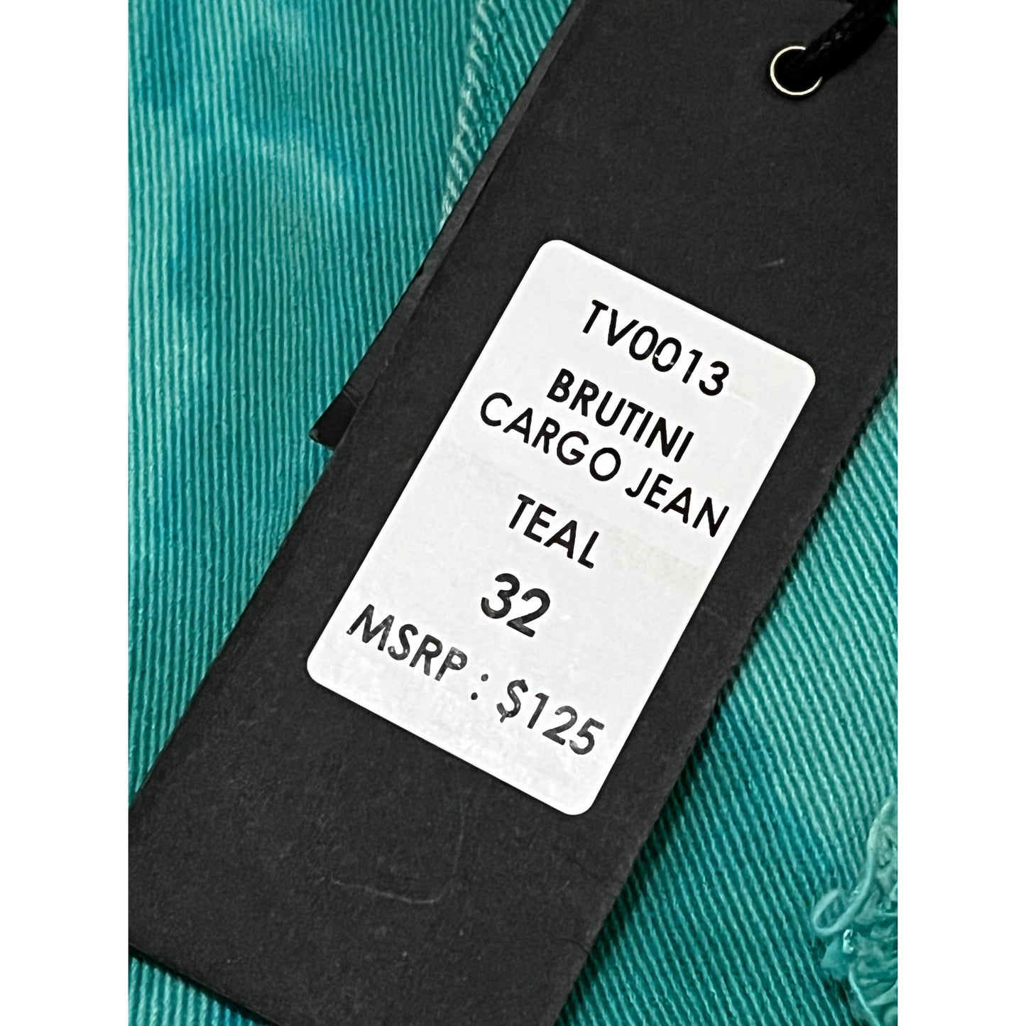 Si Tu Veux Brutini Cargo Jeans Teal Size 32
