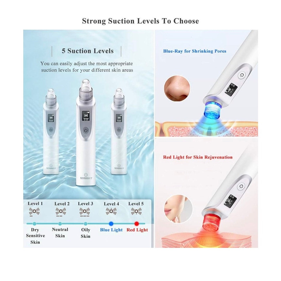GOODSKY Blackhead Remover Vacuum, Electric Comedo Suction Removal Tool