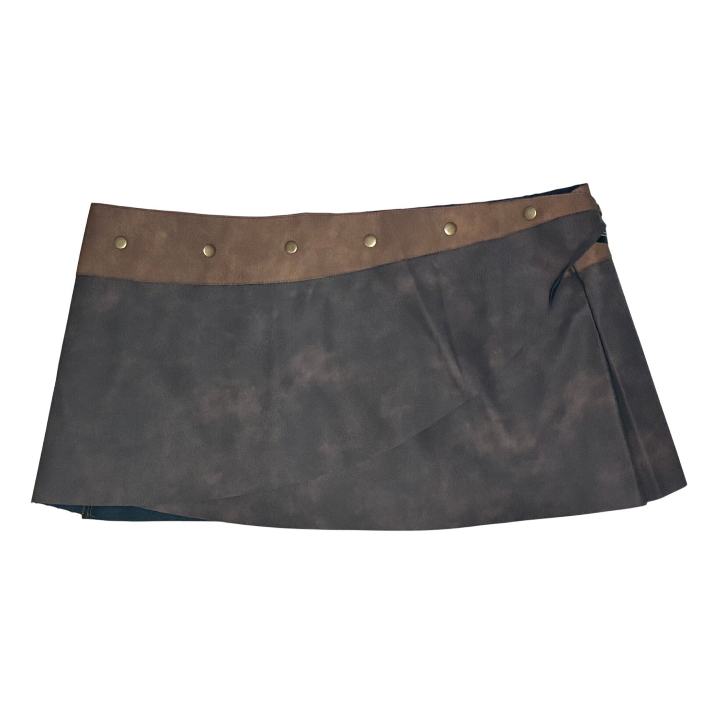 White Fox We Go Down Together Mini Skirt-XL Brown