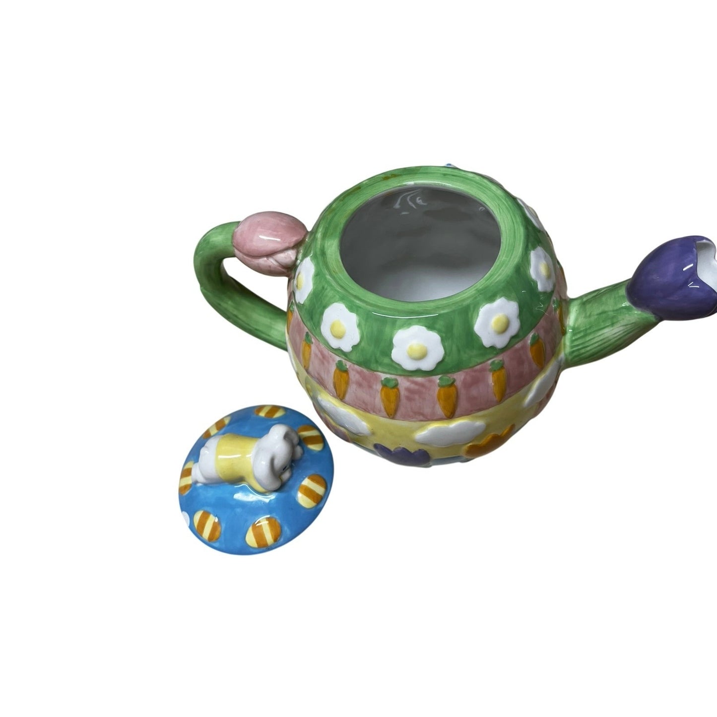Cooks Club Springtime Tea Pot - Springtime Colors & Flowers & Bunnies