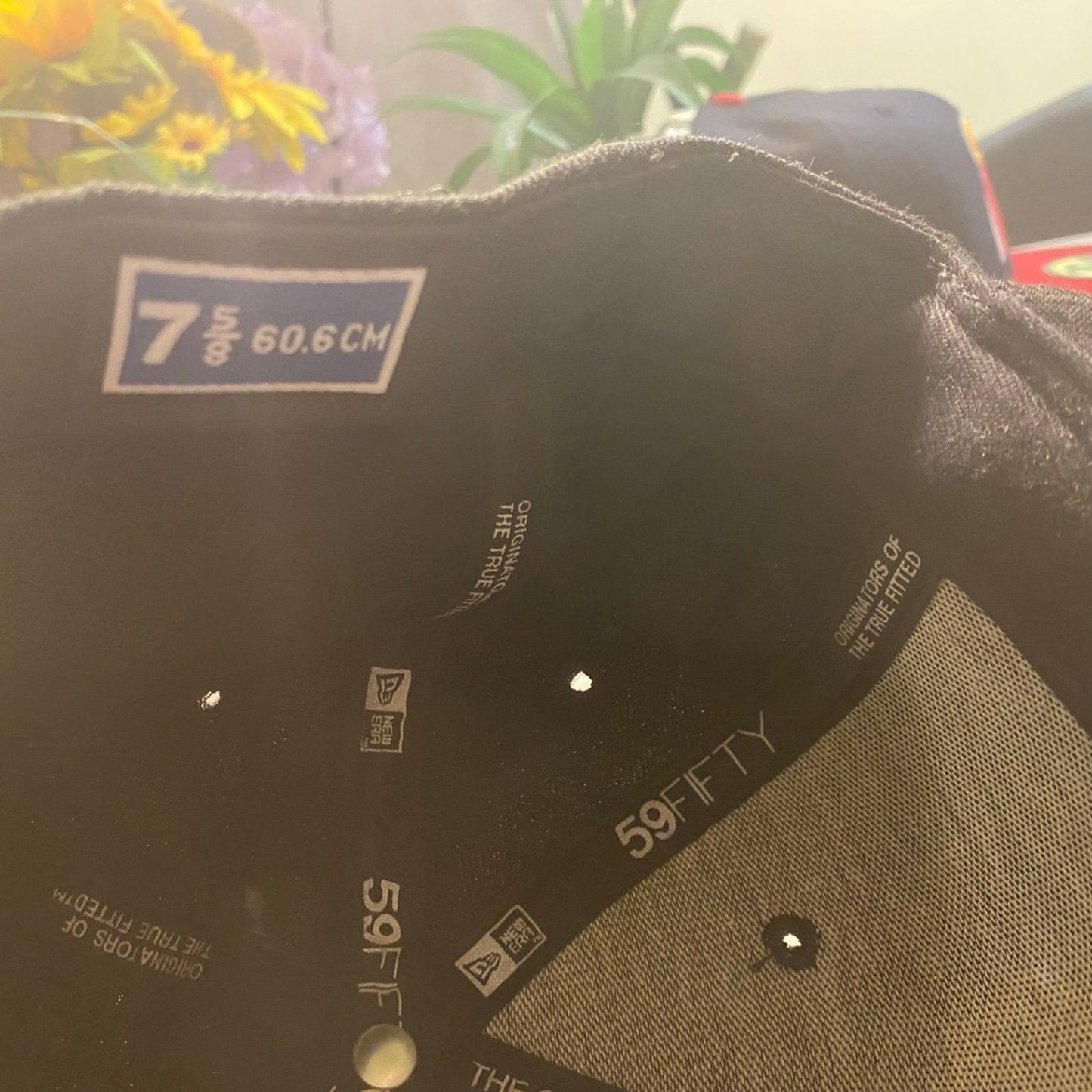 New Era Hat 7 5/8 Black/Gold Spider