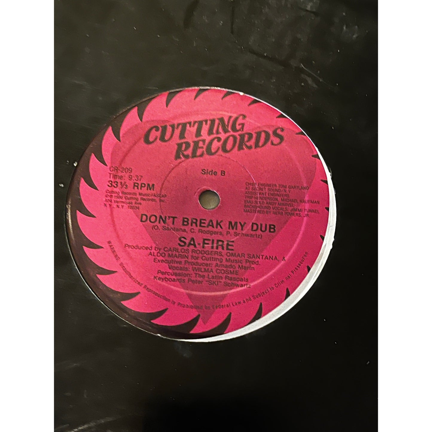 E3-69 SA-FIRE Don’t Break My Heart ... 12” SINGLE ... CR-209 ... 1986