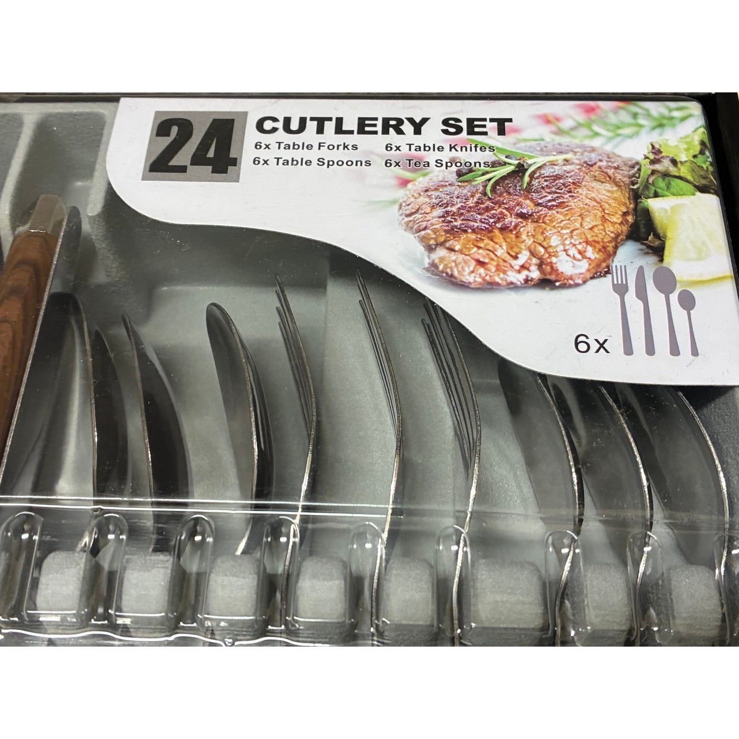 24 Cutlery Set Brown Bran New