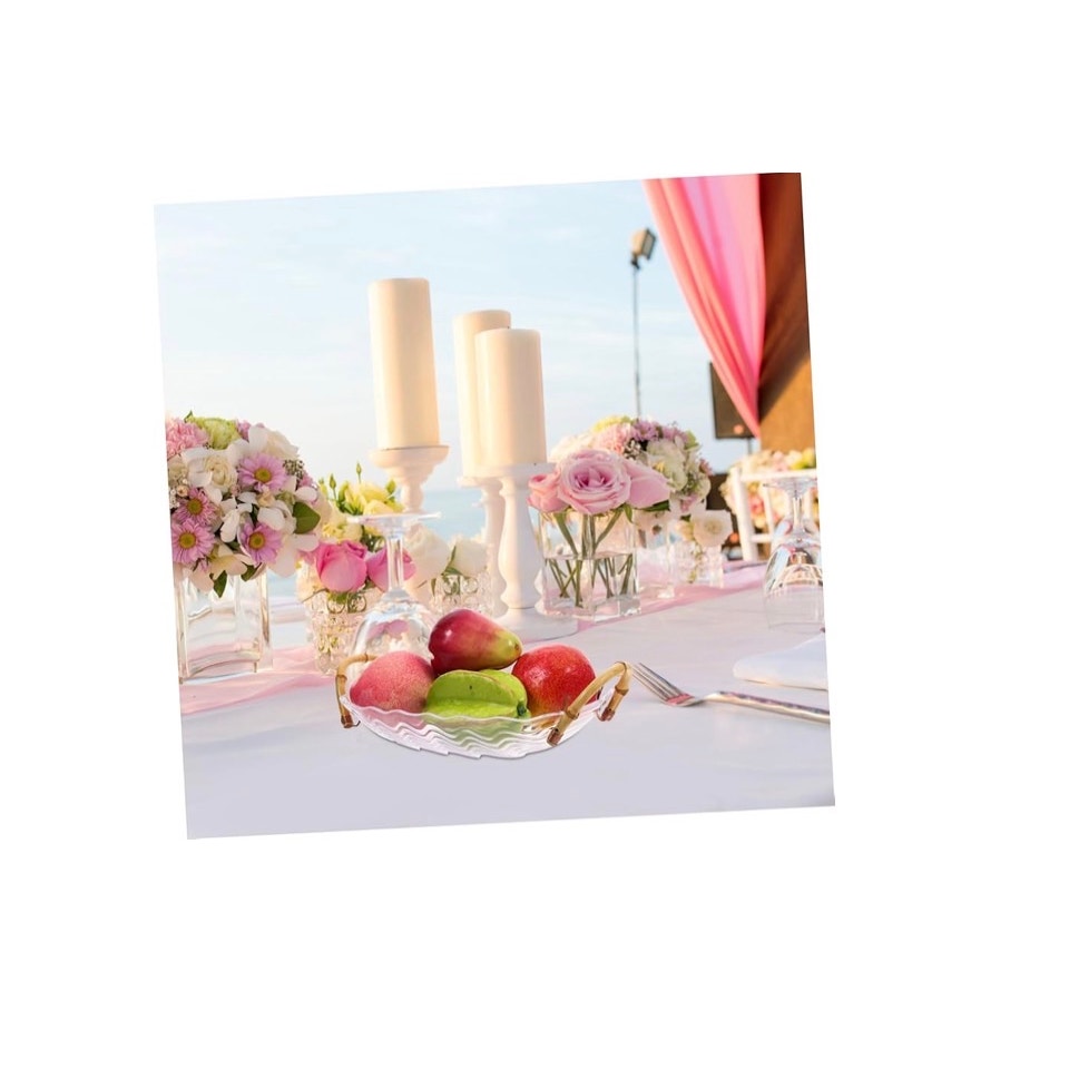 Decorative Fruit Plate Handles Elegant Storage Tray for Kitchen Counter and Table Centerpiece for Fruits and Snacks