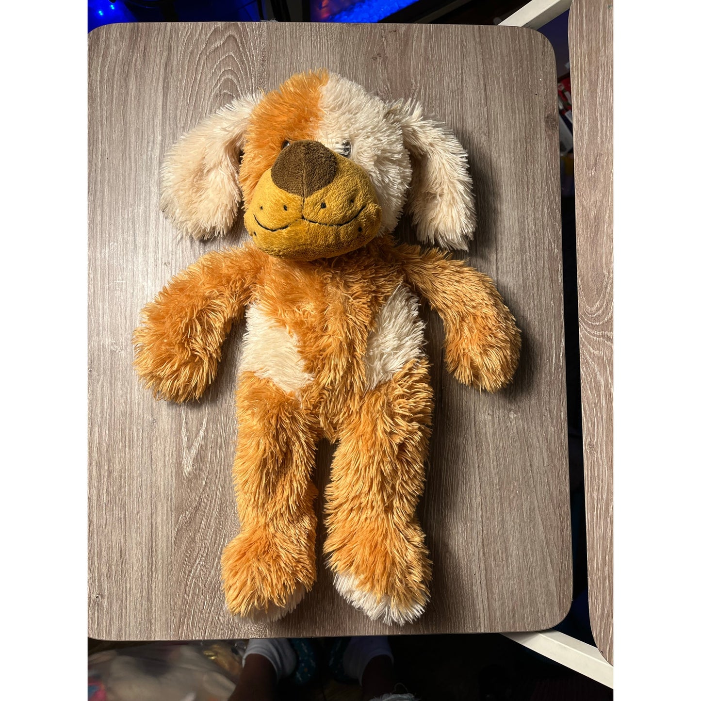 18” Tan And White Stuff Animal Dog