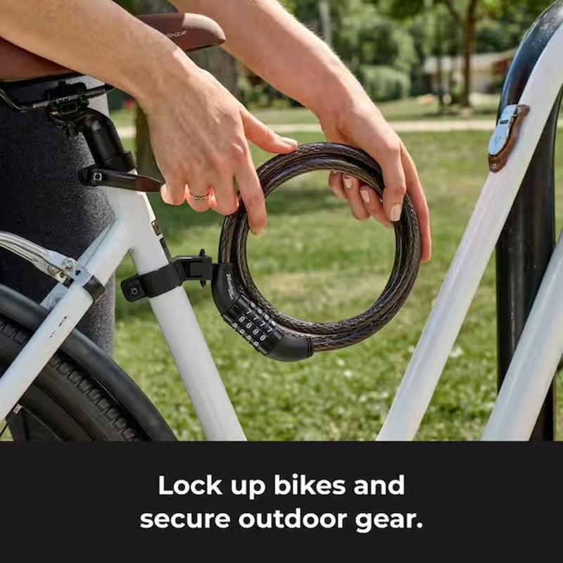 Bike Lock Cable with Combination, Resettable, 5 ft. Long