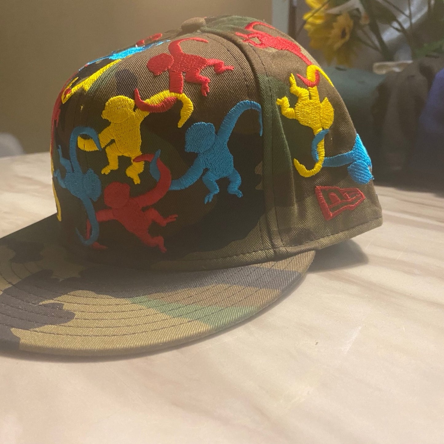 New Era Hat 7 5/8 Color Army & Colorful