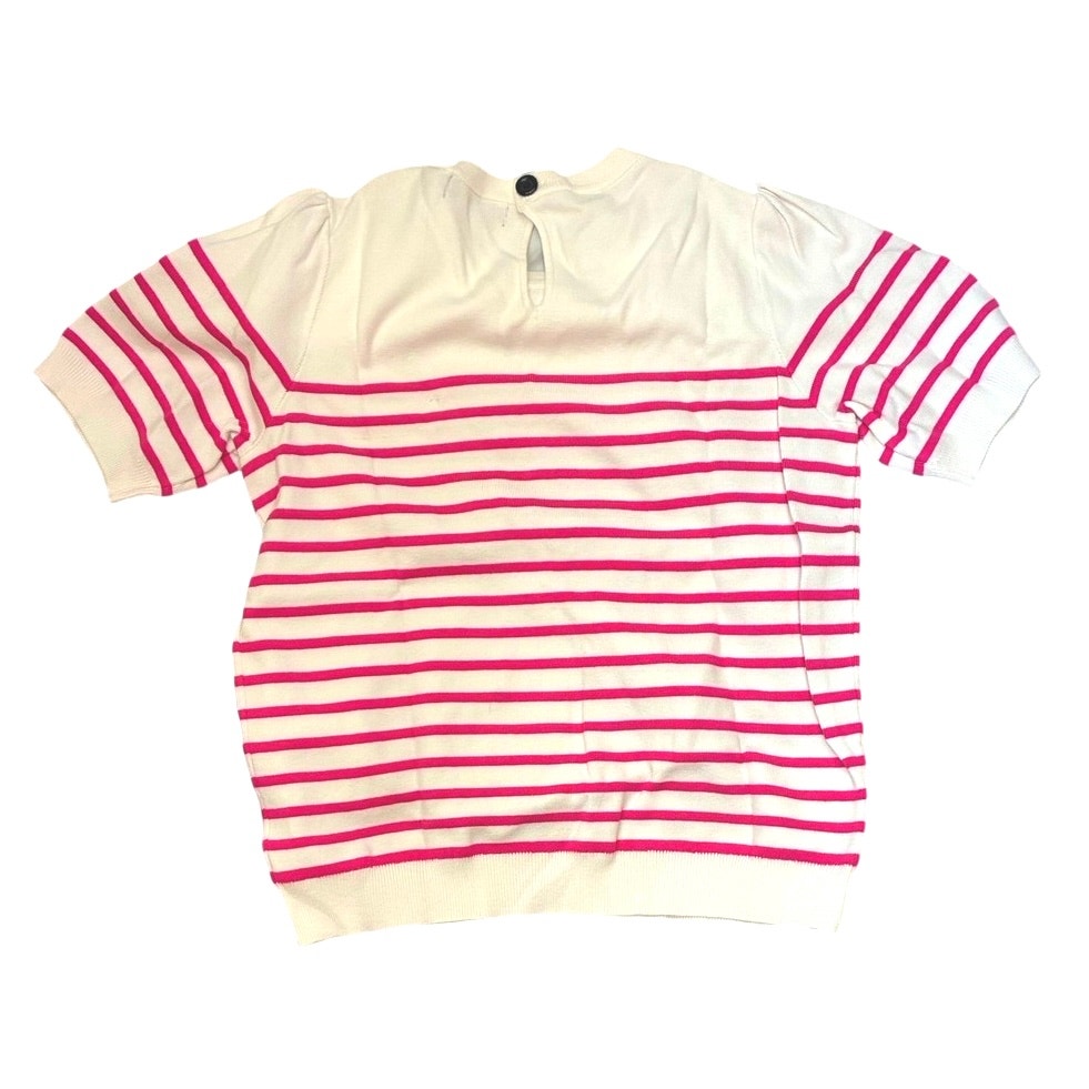 ZESICA Women's Casual Striped Tops Short Sleeve Crew Neck Ribbed Knit T Shirts