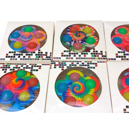 8 Tie-Dye Light Up Fidget Spinner Pop Toy