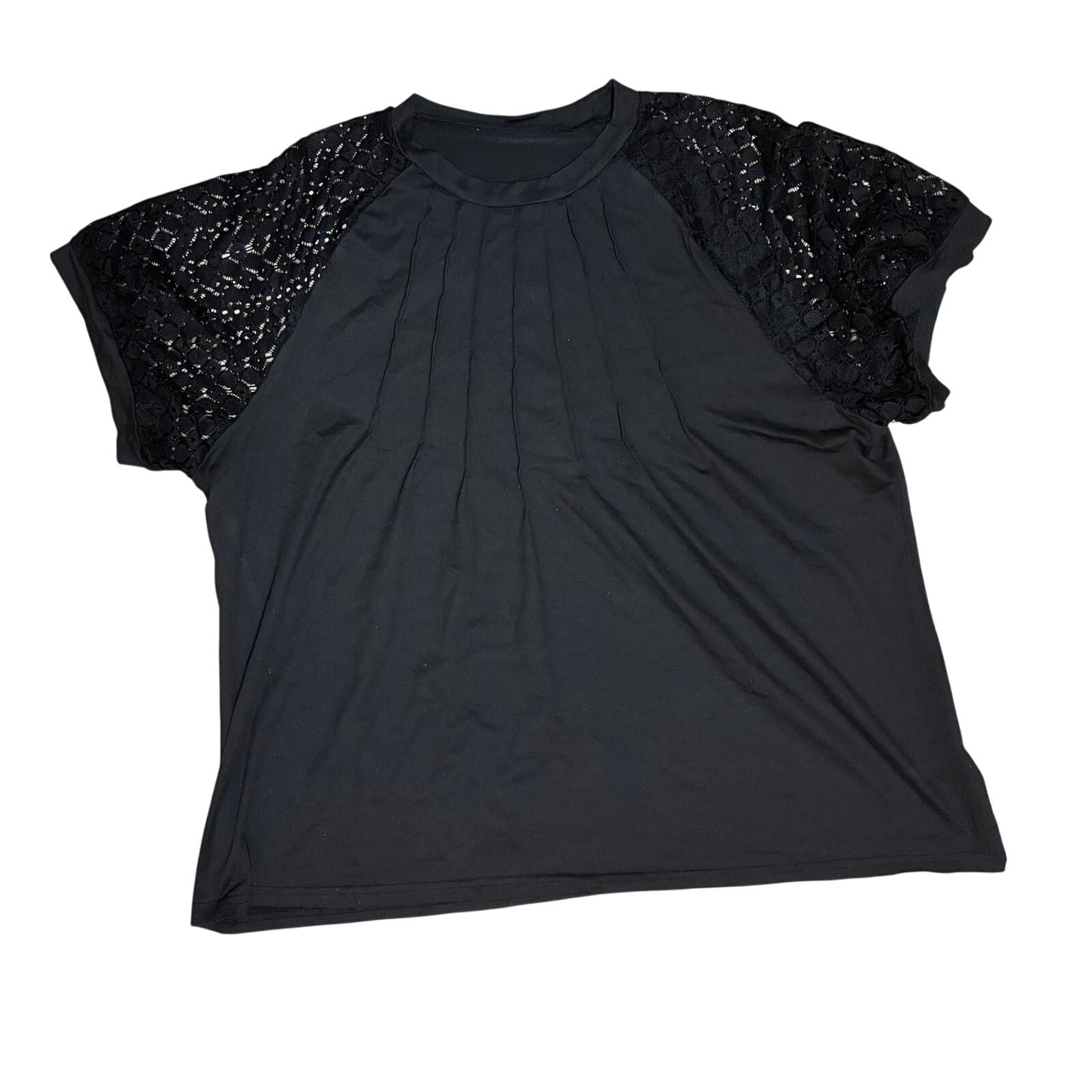 Women’s Black T-Shirt Size 4XL With See Thru Sleeves