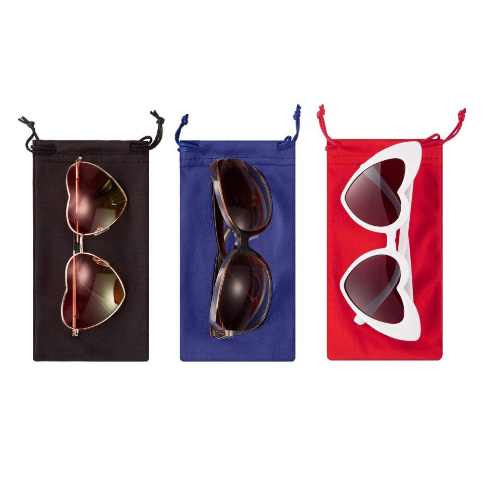 Frienda 25 Pieces Microfiber Case Pouch Bag Glasses Sunglasses Case Soft Pouch with 2 Eyeglass Cleaning Cloth