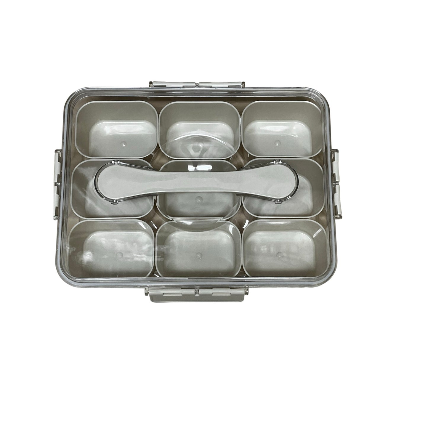 Divided Serving Tray with Lid and Handle Snackle Snack Box Charcuterie Container
