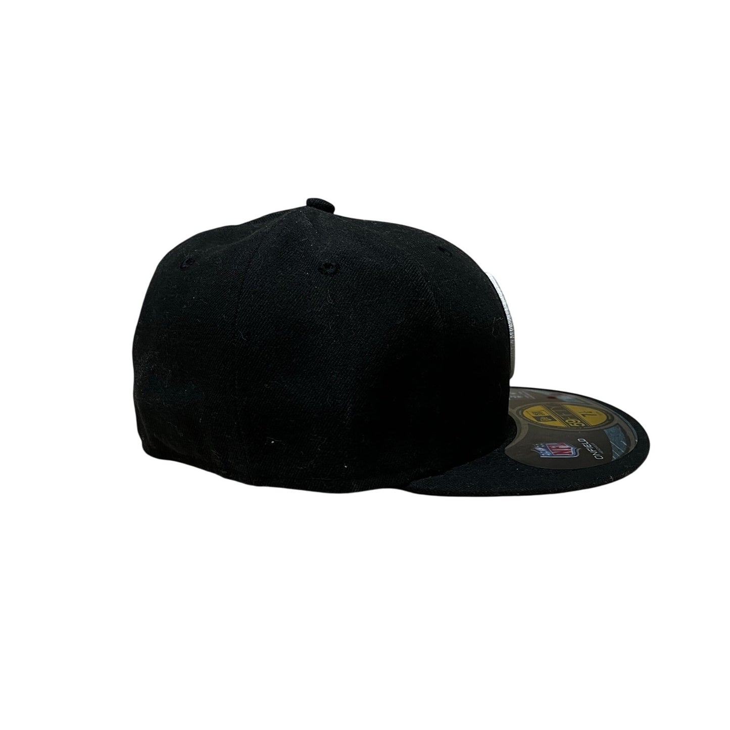 New Era Black Steelers Hat Size 7 1/4