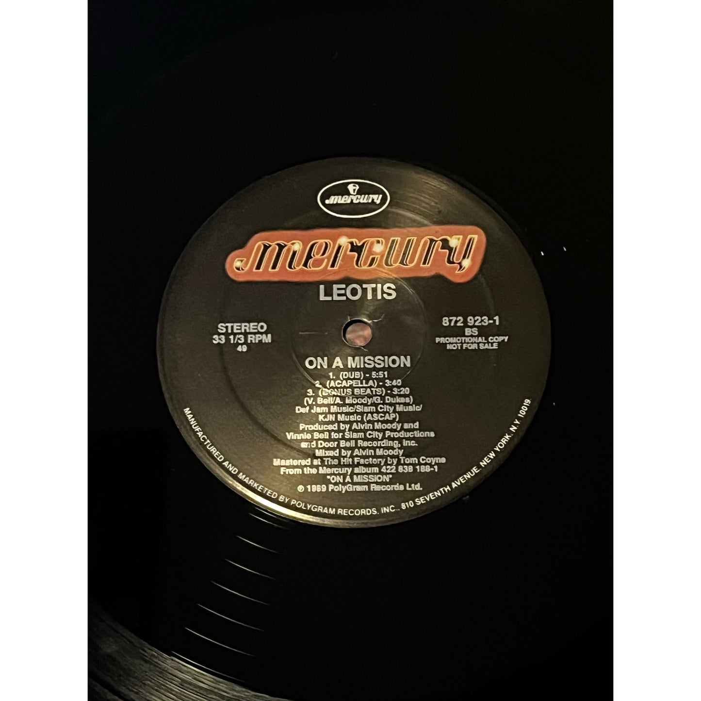 Leotis / On A Mission / 12" SINGLE 33RPM Vinyl Record PROMO - 872-923-1