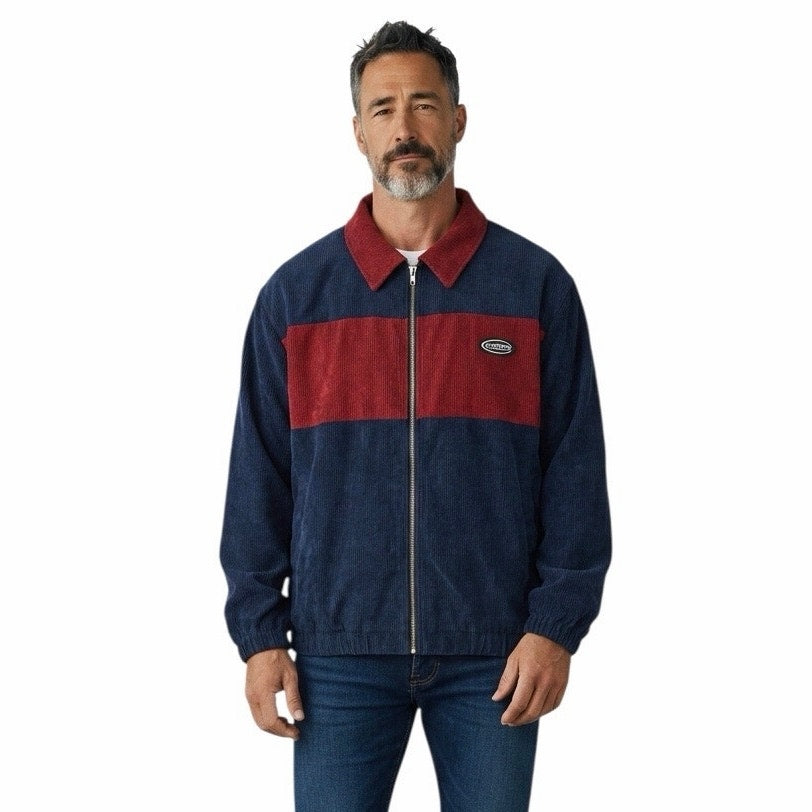 Manfinity Progress Men’s Navy & Burgundy Sweater Size 5XL