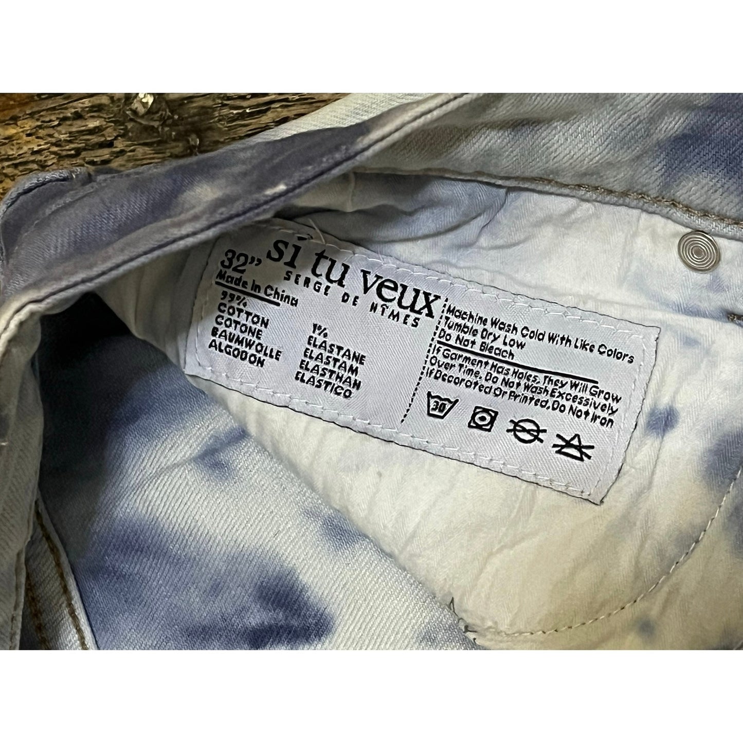 Si Tu Veux Light Blue Superstack Stack With Tie On Them Size 32
